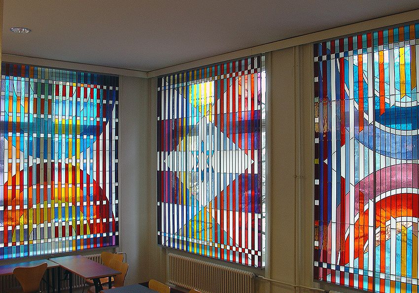 Kunstverglasung Synagoge Loewenstrasse Entwurf Yaacov Agam