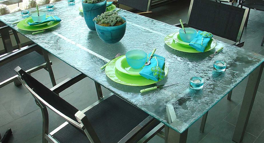 Tischplatte aus Schmelzglas