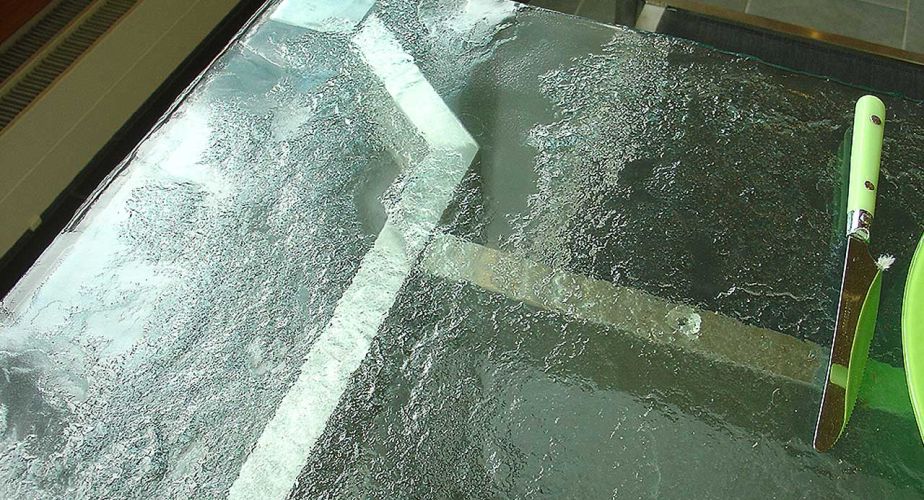 Tischplatte aus Schmelzglas