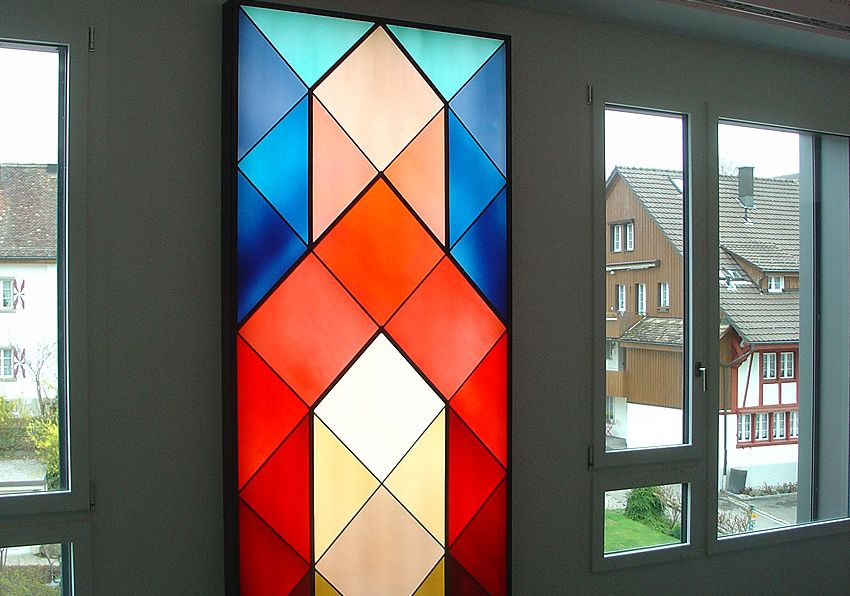 Wandbild aus Glas mit LED-Beleuchtung