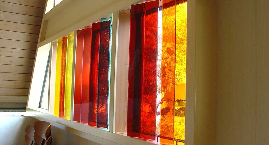 Kunstverglasung Glasklebearbeit mit Echtantikglas