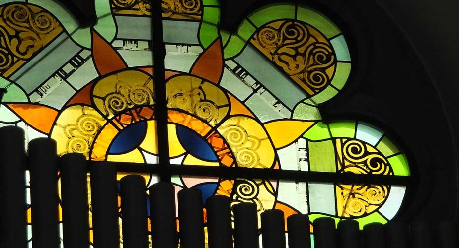 Restauriertes Rosettenfenster Kirche Wohlenschwil