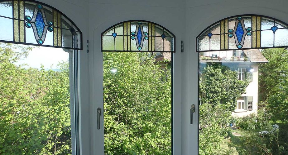 Restauration Bleiverglasungen Erkerfenster